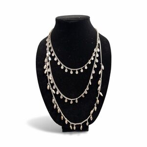 Banana Republic Silver Multi-Layer Necklace